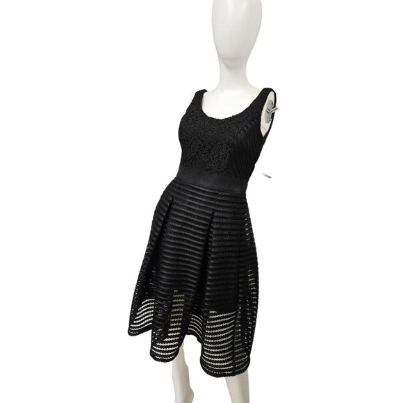 NWT NY&CO Black Fit & Flare Dress 6P - Picture 5 of 12